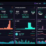 **DeFi Lending Platform Interface:** A futuristic, clean user interface showcasing a DeFi lending platform. Display charts, cryptocurrency options (Bitcoin, Ethereum, DAI, USDC), and loan statistics. Emphasize transparency and accessibility.