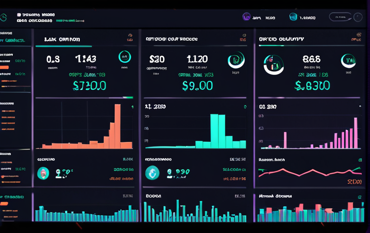 **DeFi Lending Platform Interface:** A futuristic, clean user interface showcasing a DeFi lending platform. Display charts, cryptocurrency options (Bitcoin, Ethereum, DAI, USDC), and loan statistics. Emphasize transparency and accessibility.